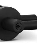 Heavy Duty Entry Lever Door Handle And Deadbolt Lock Set For Front Door Or Office Reversible Round Lever Iron Black Finish