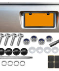 Bulletproof Heavy Duty Stainless Steel License Plate Screws Anti Theft Security Bolts With Hex Pattern Tough Rustproof Front Rear Car Tag Fastener Mounting Kit No Sweat, includes screws, washers, and tool.