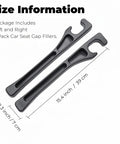 Car Seat Gap Filler 2 Pack No Drop Organizer With Phone Holder Universal Fit dimensions shown