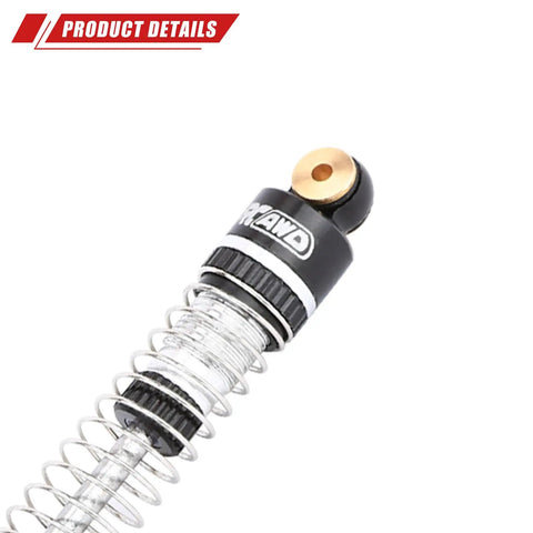 Close-up of 47mm SCX24 Shocks With Oil Type And Body Clips Upgrade Kit For Axial One Twenty Four SCX24 AX24 XC1 4WS Crawler Silver.