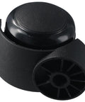 Close-up of a black stemless chair caster, part of the Stemless Chair Casters 5 Pack 2 Inch Replacement Wheels For Office And Home Furniture.