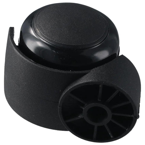 Close-up of a black stemless chair caster, part of the Stemless Chair Casters 5 Pack 2 Inch Replacement Wheels For Office And Home Furniture.