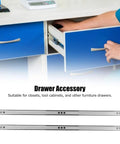 Smooth Glide Drawer Slides For Cabinets And Tool Chests, Cold Rolled Steel Ball Bearing Rails, 40cm Length By 17mm Width, Heavy Duty 20kg Load