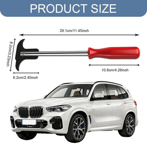 Oil Seal Removal Tool With Dual Hook Tips Heavy Duty Puller Kit For Cars next to SUV showing product size dimensions