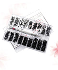Miniature Screw Set Kit For DIY Repairs And Pros in clear storage case with assorted round and flat head carbon steel screws.