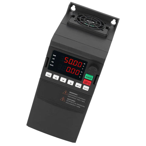 Three Phase VFD Motor Controller With 380V Input Output, 2.2KW Pro Grade Drive, Efficient ABS Shell, DIY Friendly Clear Digital Panel, Built In Overload Overheat And Voltage Protection, PID Precision Control For Smooth, Fast Motor Performance, black VFD controller with digital display and cooling fan