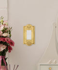 Meadows Light Switch Cover Plate In Greek Revival Style With Decorative Border And Curved Edges in polished brass on wall