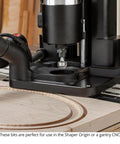 Juice Groove Router Bit For Cutting Boards, 1/8 Inch Radius, 1/4 Inch Shank, 2 Flute Carbide Tipped CNC Bit in action on machine