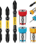 DTTIYXI 6-piece screwdriver bit set with 1/4 hex shank, S2 steel PH1/PH2/PH3 bits, magnetizer and magnetic rings