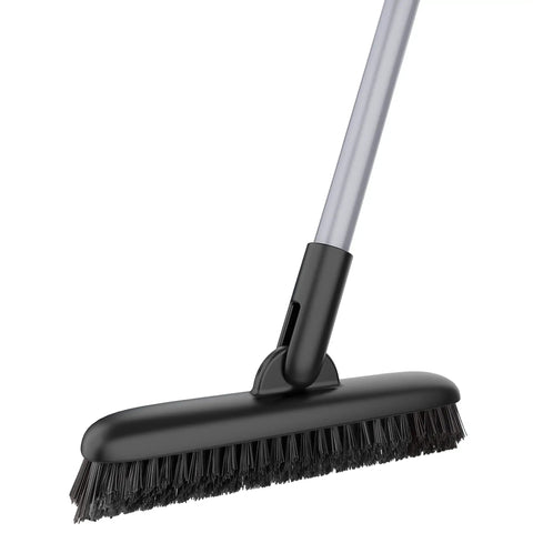 Heavy Duty Grout Scrub Brush With Long Handle For Bathroom Tiles and Shower Floors Stiff V Shape Bristles Busts Stubborn Grime