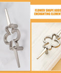 Brushed Copper Wardrobe Pull Handle For Cabinet Doors And Drawers Modern Single Hole Metal Knob Durable Zinc Alloy Hardware Matte Nickel Finish Replacement with flower shape