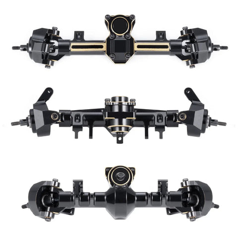 Metal Front And Rear Axle Set Upgrade For One Twenty Fourth Scale SCX24 RC Crawlers Fits Gladiator Deadbolt JLU C10