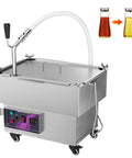 Heavy Duty Commercial Oil Filter Cart With Mobile Drain Cart For Restaurants featuring 18L tank and stainless steel body.