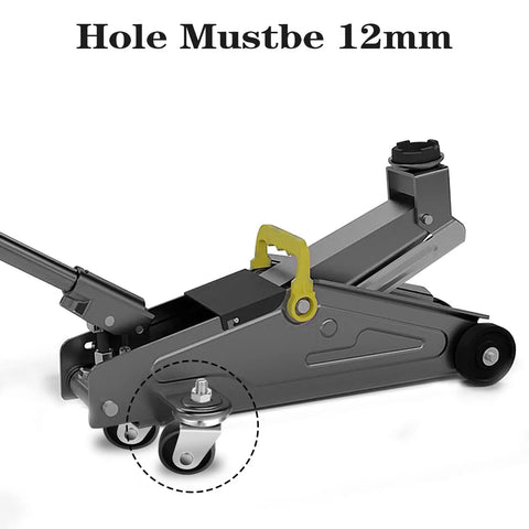 Heavy Duty Floor Jack Casters Set For 3 Ton Jacks With Cast Iron Wheels Replacement Parts Fits 12mm Stem Two Pack