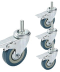 Rock Solid Swivel Casters With Quiet Locking Brakes And Scratch Guard Pvc Treads For Furniture Carts Desks Plus Workbenches.