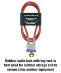 Steel Cable Lock With Integrated Outdoor Padlock And Key for bikes, outdoor storage, and gear, braided steel, 3 ft