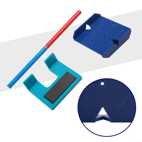 Cabinet Hinge Mounting Clamp With 2mm Precision Alignment For Quick And DIY Friendly Door Panel Setup In Home And Workshop Projects Heavy Duty ABS Tool For Single Hinge And Small Cabinet Runs, showing blue and teal components with red rod.
