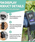 Mini Color TFT LCD Display For E Bike With Waterproof Connector showing installation guide and power button instructions.