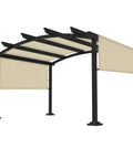 Universal Pergola Shade Cover Replacement Canopy For Deck Patio Porch Backyard Gazebo With Grommets And Weighted Rods Heavy Duty 240GSM