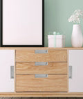 2-Piece Black Recessed Drawer Pull Handles Zinc Alloy Concealed Furniture Hardware on wooden cabinet drawers