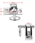 Bimini Top Hardware Set for Boats, 316 Stainless Steel deck hinge with quick release pin, precise measurements shown