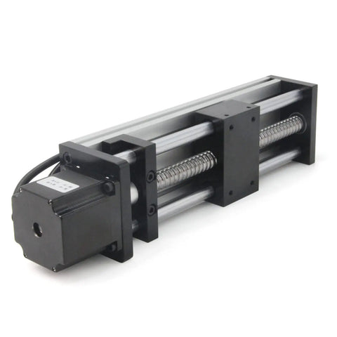 150mm Effective Stroke Linear Rail Guide With Dual Optical Axis, SFU1605 Ballscrew, Nema 23 Stepper Motor, CNC Router Ready, High Precision Linear Slide System For Accurate Milling And Carving on white background