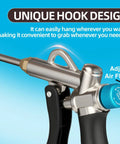 Heavy Hitter Industrial Air Blow Gun With 40 Inch Stainless Steel Extension Wand featuring unique hook design and adjustable airflow knob.