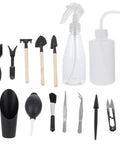 All In One Bonsai And Succulent Care Kit With Ergonomic Shovel And Scissors, Pouring Kettle, Seedling Tools For Indoor Potted Plants, Easy Transplanting, Pruning, Watering, And Plant Maintenance, 11-piece set