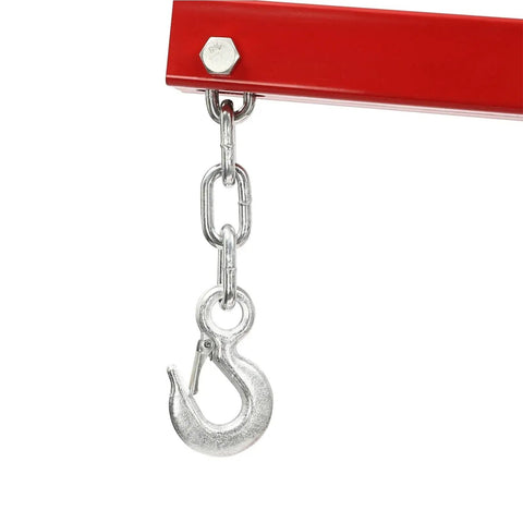 Heavy Duty Two Ton Hydraulic Engine Hoist Crane With Telescopic Boom Foldable Design close-up of hook and chain details.