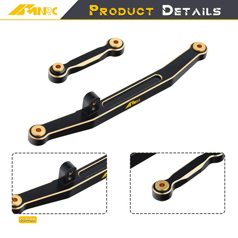 Beefy Brass Bold Steering Link Kit For Axial SCX24 AX24 1 Twenty Fourth Scale RC Crawler Upgrades Part Heavy Duty Link Set For Smoother Steering And Better Control, black brass steering links
