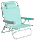 Extra Wide Beach Chair With 5 Position Lay Flat Recline Built Tough For Adults, Heavy Duty 500 Lb Capacity, XL Oversized Portable Folding Camping Chair With Cup And Phone Holders For Outdoor Trips in light blue color