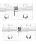 Two Pack Automatic Hidden Door Hinges With Spring Loaded Self Closing For Residential Use Concealed Crystal Clear Interior Hinges 45x35mm