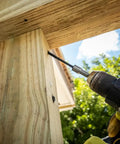 Structural Wood Screw Set for Exterior Projects with Grip-Rite Size 10 x 3 Inch being used in outdoor wood installation