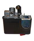 Front view of a Pressure Switch Replacement For Craftsman Air Compressor 120-150 PSI With Four Port One Quarter Inch Quick Disconnect.