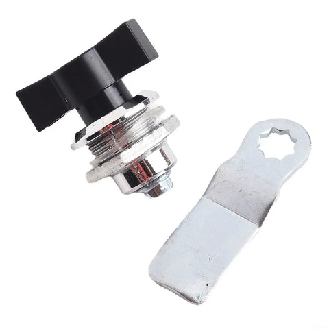 Keyless Cam Lock For Cabinets Lockers And Mailboxes With Turn Tongue Latch, Durable Aluminum Alloy Drawer Lock, black and silver components