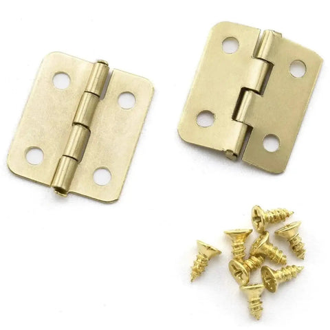 10 Pack Mini Cabinet Drawer Butt Hinges With Screws Solid Brass For Jewelry Chest And Wooden Box Soft Close Dampening System