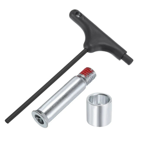Must Have Inline Skate Axle Spacer Screw Replacement Kit With T Handle Wrench Includes 8 Axles And 8 Spacers For 8mm Roller Skates Pro Grade Repair Accessories For Smooth Glide And Quick Easy Fix inline skate axle and spacer kit with T-handle wrench, 8mm silver metal parts