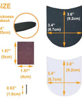 Two Pairs Rubber Heel Pads Replacement Kit With 3.5 mm Thick Anti Slip Cushions For Men And Women Leather Shoes Includes Nails Sandpapers Self Adhesive Stickers product dimensions and components