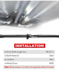 Heavy Duty Rear Drive Shaft Center Support Bearing For Ford F150 2009 2014 Direct Bolt In Replacement view showing steel shaft and installation details