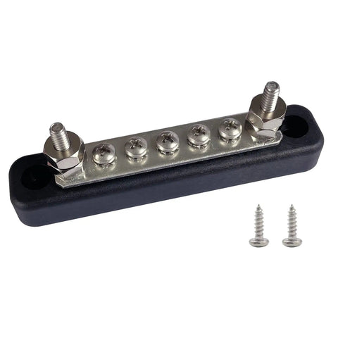 Heavy Duty 12V Power Distribution Block With Nickel Plated Brass Busbar And Tough Abs Base Beefy 4.2 Inch Battery Wire Splitter.
