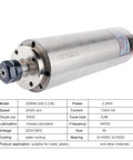 Built Tough Water Cooled Spindle Motor With ER20 Collet For CNC Router Milling And Drilling 220V 380V showing detailed specs and design.