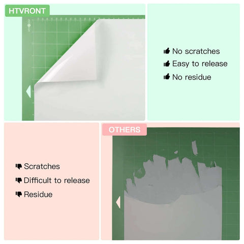HTVRONT standard grip cutting mats, 12x24 in, 3-pack with adhesive surface for Cricut Maker/Explore
