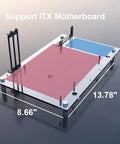 Open Frame Case Test Bench For DIY Builds Fits ATX Micro ATX ITX Motherboards Clear Organic Glass Frame Open Chassis with measurements.