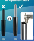 Comparison of heavy duty office chair gas lift cylinder replacement with 1.2mm and 1.5mm thickness, 5 inch stroke, Class 4 piston.