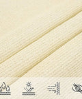 Sun Shade Sail 10x20 Cream Rectangle Canopy Cover For Patio Or Yard 95 Percent UV Block Permeable Breathable HDPE Fabric