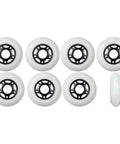 Beefy 8 Pack Inline Skate Wheels 80mm 89A Replacement Outdoor White For Rollerblade Hockey Durable Easy Install Long Lasting