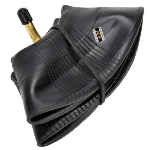 9X3.50-4 And 2.80-4 2.50-4 Beefed Up Heavy Duty Inner Tubes with Bent Valve Stem for various vehicles, close-up view
