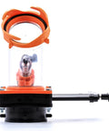 Rhino Blaster Pro Holding Tank Rinser With Gate Valve for RV sewer cleanup, high pressure direct jet flush visible on white background