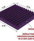 Top Tier Bang For Your Buck Acoustic Foam Wedge Panels 12 Inch Studio Soundproofing Wall Tiles Noise Reducing Foam Blocks with heavy duty tape shown from above.