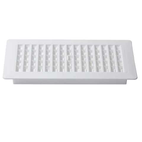 4 Inch By 10 Inch Plastic Floor Register White With Durable Lattice Design, Easy Install Vent Cover For Home Heating